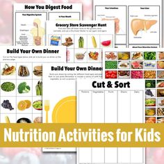 Nutrition Activities For Kids, Food Activities For Kids, Teaching Nutrition, Preschool Food