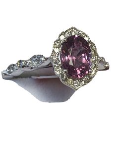 10 Kt White Gold & Pink Spinel Gem , Ring . Shipped Free with USPS First Class Package. Size 7( sized up or down 1 size free) very nice natural gemstone unique pink color set in a Victorian style mounting Really shows up well in person. Gem is 8x6 millimeters…1 month layaway available according to eBay rules buy a sterling silver piece & get a 10% off coupon Spinel Jewelry, Pink Spinel, Gem Ring, Ring Pictures, Silver Pieces, 1 Month, Victorian Style, Color Set, Victorian Fashion