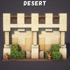 an image of a desert with trees and bushes in the foreground, text overlaying it