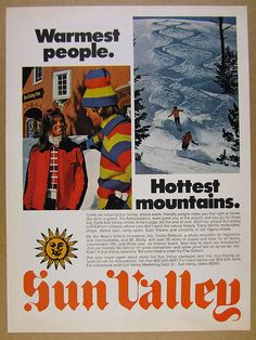 an advertisement for the sun valley ski resort