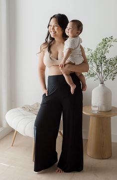 These pull-on pants cut in a wide-leg silhouette are so soft and stretchy that you'll want to wear them through your pregnancy and beyond. Pull-on style Over-the-bump waistband Moisture-wicking fabric engineered for dryness and comfort 95% viscose, 5% spandex Machine wash, tumble dry Imported Men Home Decor, Baby Gear Essentials, Pregnancy Looks, Maternity Pants, Beauty Services, Fragrance Design, Pull On Pants, Moisture Wicking Fabric, Bump