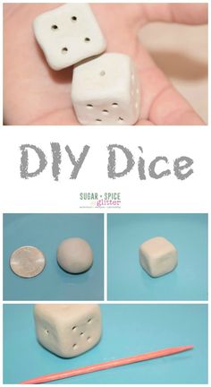 the instructions for how to make diy dices with clay and plastic pencils