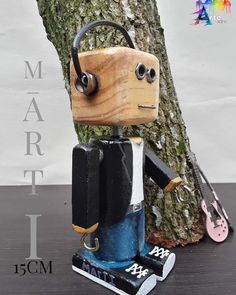 Scrap Wood Art, Handmade Wood Crafts, Robot Gift