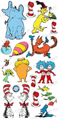 dr seuss and the cat in the hat clip art printables for kids