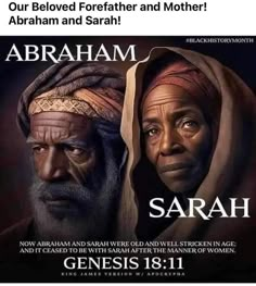 an image of two people with the words abraham and sarah on their foreheads