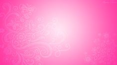 an abstract pink background with white swirls and flowers on the bottom half of it