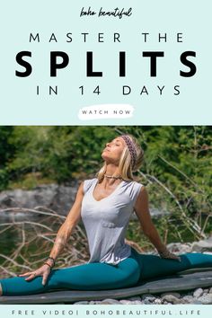 [14 DAY CHALLENGE] A 14 Day Splits & Flexibility Challenge that will release tension and stiffness out of your lower body as well as help you attain that full leg split position! Each day you will be given a combination of 2 yoga classes to complete. Click to access the FREE . yoga videos at Boho Beautiful #yoga #fitness #splits #flexibility Yoga For Splits, Split Challenge, Flexibility Splits, Boho Beautiful Yoga, Flexibility Challenge, Gentle Yoga Flow, Yoga Nature