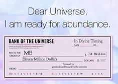 a chequed bank of the universe check card with an advertiser's message