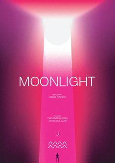 a movie poster for moonlight with a man standing in front of a bright light that is shining