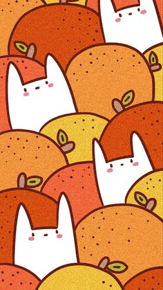 an image of many cats that are in the shape of oranges