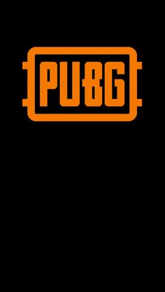 an orange and black logo with the word pubg on it's bottom corner