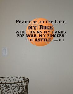 Basketball Vinyl Wall Art the Lord my Rock decal sticker graphic. $25.00, via Etsy. Basketball Life, Balls Quote, Basketball Stuff, Praise Be, I Love Basketball, Basketball Wall, Basketball Is Life, My Rock