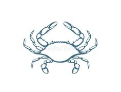 a blue crab on white background royalty illustration