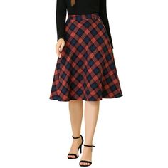 Elegant A-Line swing flare drape silhouette, give you reliable cozy all around year. Updating your plaid collection with this belted tartan skirt that features a swing flare skirt hem. The chic check and comfortable fabric make this charming pleated skirt a young preppy favorite. Merging classic feminine and modern stylish, this plaid skirt with a removable belt perfectly shows your charming silhouette. Occasion: Party, Casual, Christmas Days, Dating, Evening. Please check your measurements to m Accordion Pleats, Long Pencil Skirt, Bodycon Pencil Skirt, Classic Feminine, Mid Skirt, Tartan Skirt, Check Skirt, Fit And Flare Skirt, Black Pleated Skirt