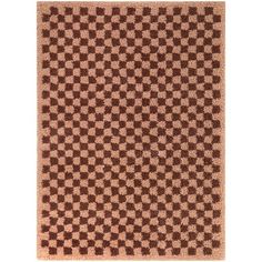 a brown and white checkered rug on a white background with the words,'home is