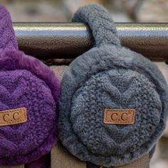 CC Cable Knit Earmuffs - Truly Contagious Knit Earmuffs, Fit Kids, Earmuffs, Exercise For Kids, Knitting Materials, Pet Hair, The Age, Keep Warm, Cloth Bags