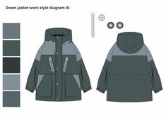 an image of a jacket with hood and buttons