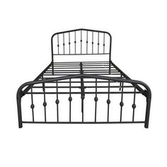 an iron bed frame is shown against a white background