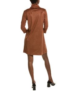 About The Brand: Inspired By Upstate New York, These Timeless Pieces Are Tailored To Your Everyday Wardrobe. Kim Mini Dress In Saddle With Faux Suede Fabrication, Cowl Neck, 3/4-Length Sleeves, Two Front Pockets, And Inverted Front Pleat Approximately 34In From Shoulder To Hem Slip-On Styling Shell: 92% Polyester, 8% Spandex Lining: 100% Polyester Hand Wash Imported Upstate New York, Everyday Wardrobe, 8 M, Timeless Pieces, Cowl Neck, Faux Suede, Saddle, Length Sleeve, Hand Wash