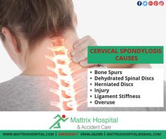 Some Cervical Spondylosis Causes. For more information Call us at +917500408060. #Haldwani #MattrixHospital Hospital Accident, Cervical Spondylosis, Care Hospital, Best Hospitals, More Information, Medical