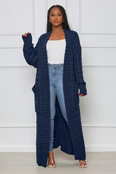 Long Cable Knit Cardigan, Belted Long Dress, Cute Sweater Outfits, Thick Cardigan, Knit Sweater Coat, Warm Cardigan, Gilet Long, Maxi Cardigan, Solid Sweaters