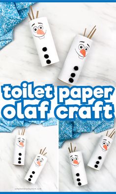 toilet paper roll crafts for kids to make with the snowman and frozen princess characters