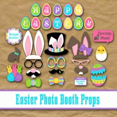 an easter photo booth props set