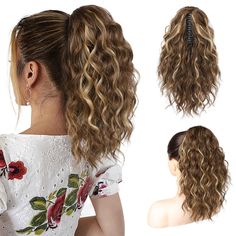 PRICES MAY VARY. Multi-layered Hair Design - Our SEIKEA 14 inch highlight claw clip hair pieces specially designed with Multi-layer Hair Tail, which makes the ponytail more natural and not easy to knot, wear it and you get a realistic and natural look! Length: 14 inch/35.6cm, Weight: 140g/4.9oz,; Material: high quality heat-resistant synthetic fibers, soft and natural like human hair Quick and Easy - With our claw clip in ponytail hair extensions, all you do is simply open the claw at the top of Brown With Golden Highlights, Hair Extensions Ponytail, Extensions Ponytail, Layer Hair, Hair Tail, Brown With Blonde Highlights, Golden Highlights, Curly Clip Ins, Clip In Ponytail