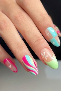 Summer nail ideas 2024 | Summer nail ideas Summer Tie Dye, Minimalist Summer, White Cherries