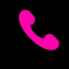 a pink phone on a black background with the letter c in it's center