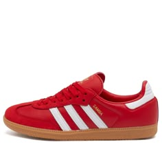 Red Sambas, Red Adidas Shoes, Samba Shoes, Pretty Sneakers, Dream Shoe, Adidas Samba Og, Concert Outfit Ideas, Christmas Board, Latest Sneakers