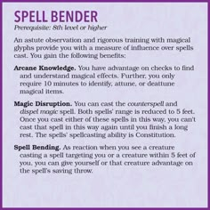 DnD 5e Feat Spell Bender by Me.Mimic Dnd Feats, Wizard School, Dnd Races, Dungeon Master's Guide, Dnd 5e Homebrew, Fantasy Props, Dnd Monsters, D&d Dungeons And Dragons, Dungeons And Dragons Homebrew