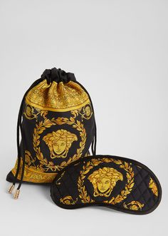 Versace Crete de Fleur Silk Sleep Mask - Home Collection | US Online Store Versace Bathrobe, Night Mask, Silk Sleep Mask, Versace Jewelry, Versace Home, Medusa Head, Donatella Versace, Silk Twill, Gianni Versace