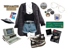 Outfit With Flannel Shirt, Slasher Summer Outfits 80s, 90s Outfit Board, Soft Grunge Aesthetic Outfits Summer, Midwest Emo Summer Outfits, 90s Grunge Outfits Summer, 2012 Outfits Tumblr, Outfit Ideas Grunge 90s, Grunge Fashion Women