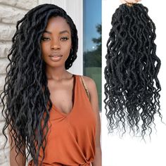 PRICES MAY VARY. Faux Locs Crochet Hair 18 Inch: Faux Locs Crochet Hair,Goddess Locs Crochet Hair, Crochet Locs, Faux locs Hair,Goddess Faux Locs, Crochet Hair Pre Looped,Crochet Hair for Women,Crochet Braids,Curly Rochet Hair,Locs Crochet Hair,Synthetic Hair Extensions. Soft Locs:Flexible Goddess Locs Crochet Hair For Black Women, Natural Looking Crochet Locs With Curly Ends, Bouncy, Cute, Fashionable But Daily Crochet Hair, Water Friendly, Skin Friendly, Easily Customize Your Vacation Look And New Maintenance Style, Make You Shiny In The Crowd. Ombre Color Goddess Locs Crochet Hair：1B#,T/30#,T/27#,T/33#,T/27/613#,T/BUG#,T/Orange#,T/Bule#,T/Purple#,A variety of colors are available. You can choose different colors for yourself on different occasions to show your charm in many aspects. 6 P Black Women Dreadlocks, Crochet Hair Curly, Pre Looped Crochet Hair, Box Braids Pictures, Synthetic Braiding Hair, Braiding Hair Extensions