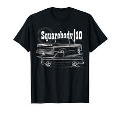 a black t - shirt with an image of a truck and the words,'square body