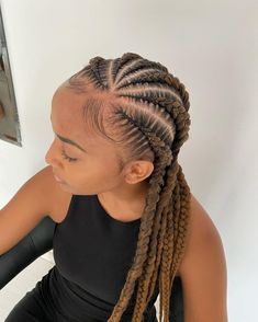 Stunning Ghana Braid Hairdo Braid Hairdo, Ghana Braids Hairstyles, Ghana Weaving, Top Braid, Textured Haircut, Braided Hairdo, Big Braids