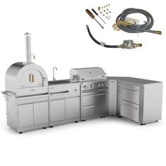 Thor Kitchen Outdoor Kitchen Grill Package Grill Packages Thor Kitchen Refrigerator Drawer Natural Gas (Conversion Kit) Modular Outdoor Kitchen, Outdoor Kitchen Sink, Stainless Steel Kitchen Cabinets, Wood Burning Pizza Oven, Modular Outdoor Kitchens, Grill Cart, Refrigerator Cabinet, Corner Kitchen Cabinet, Large Storage Cabinets