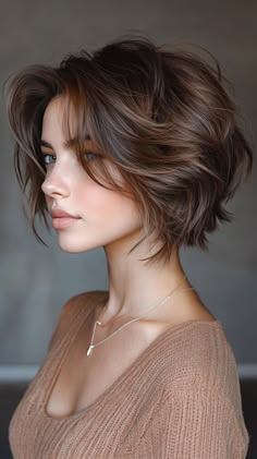 💫🦋 Transform the Beautiful Short Haircuts For Wavy Hair Short Layered Haircuts | High-end Haircuts For Wavy Hair Short, Short Haircuts For Wavy Hair, Beautiful Short Haircuts, Short Layered Haircuts For Women, Wavy Hair Short, Layered Haircuts For Women, Layered Bob Short, Hair Maintenance Tips, Polished Hair