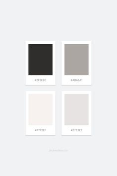 four different shades of black, white and grey in the same color scheme on a gray background