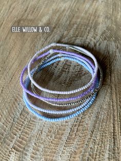 5 soft pastel seed bead bracelets. A subtle addition to your spring collection! Visit Etsy or IG to order-other styles and colours available! Bead Bracelets, Seed Bead Bracelets, Spring Collection