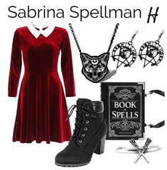 Sabrina Chilling Adventures Outfits, Sabrina Spellman Outfit Halloween, Sabrina Spellman Red Dress, Chilling Adventures Of Sabrina Costume, Sabrina Spellman Halloween Costume, Sabrina Spellman Costume, Chilling Adventures Of Sabrina Outfits, Black Heels Boots, Sabrina Costume