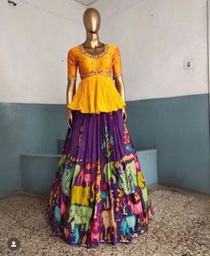 Lehenga Designs For Teens, Multicolor Art Silk Lehenga With Unstitched Blouse, Bollywood Style Lehenga With Kalamkari Print For Festivals, Festive Floor-length Cotton Lehenga, Bohemian Fitted Art Silk Choli, Multicolor Party Sets With Long Skirt, Fitted Multicolor Anarkali Set With Unstitched Blouse, Bohemian Kalamkari Print Lehenga For Festive Occasions, Anarkali Skirt Set With Unstitched Blouse For Navratri