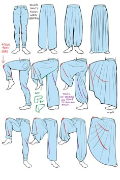 the instructions for how to wear pants and leggings in different positions, from top to bottom