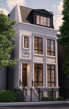 this is an artist's rendering of a two - story house in the city