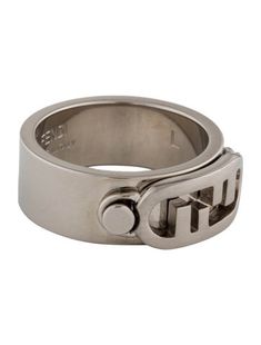 Silver-Tone MetalIncludes Designer Box Ff Logo, Band Rings, Silver Tone, Jewelry Rings, Fendi, Band, Ring, Silver, Design