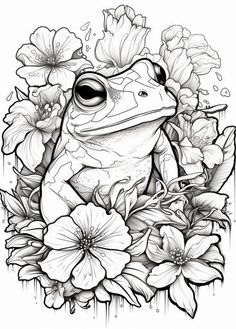 Skill-Enhancing Frog Coloring Pages - Kids' Growth Community Art Projects, Frog Coloring, Monster Truck Coloring Pages, Joker Drawings, Coloring Pages For Grown Ups, Space Coloring Pages, Truck Coloring Pages, Mermaid Coloring Pages