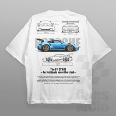 Carros Porsche, White Cars, Porsche Gt3, Gt3 Rs, Audi Tt, Jdm, Fabric Cotton, Porsche, Print T Shirt