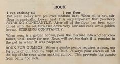 an old recipe book with instructions on how to cook flours and other things in it