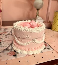 Pink, fake cake , vintage cake